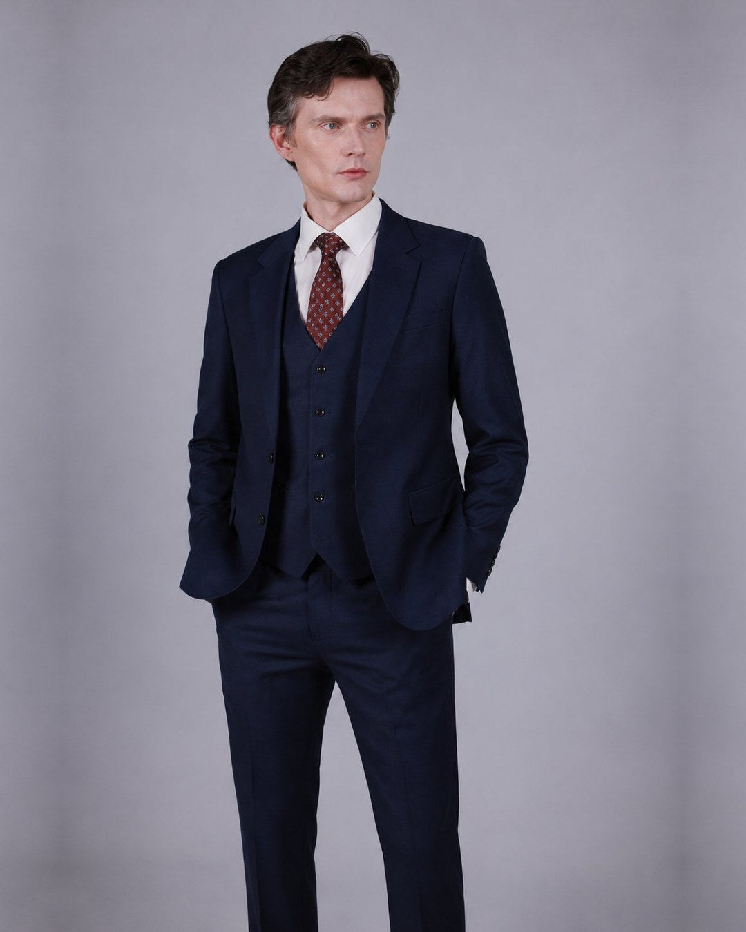 Navy Suit – 100% Wool, Classic Fit (2 or 3 Piece)