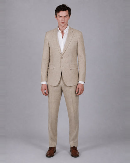 Beige Suit – 100% Linen, Classic Fit (2 Piece)