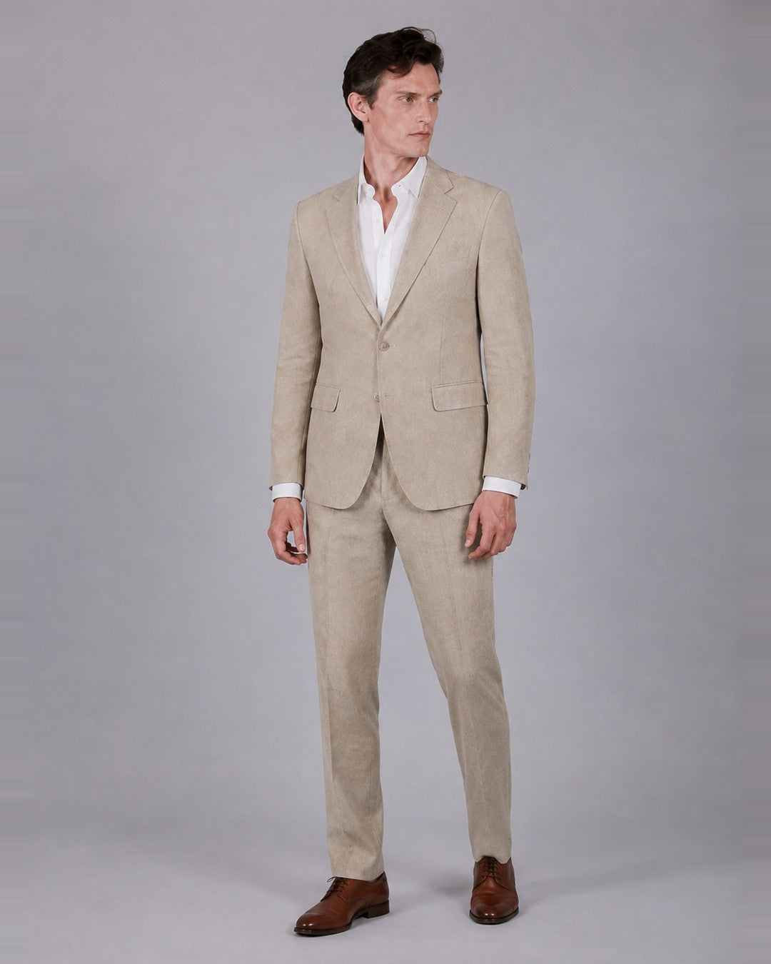 Beige Suit – 100% Linen, Classic Fit (2 Piece)