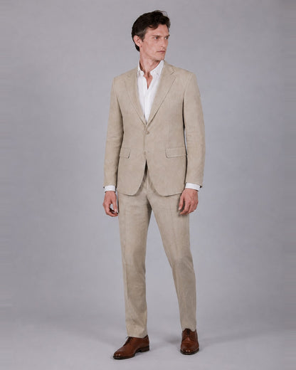 Beige Suit – 100% Linen, Classic Fit (2 Piece)