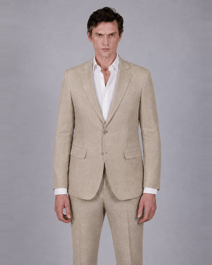 Beige Suit – 100% Linen, Classic Fit (2 Piece)